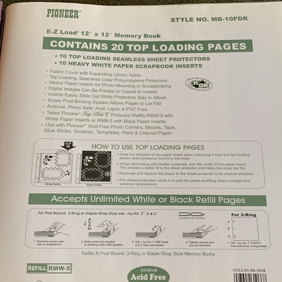 NIP Pioneer purple scrapbook. Approximately 13” x 12 1/2”. - Picture 2 of 4